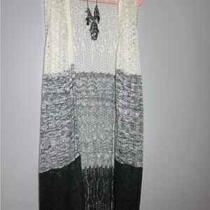Knit vest and necklace bundle boho western